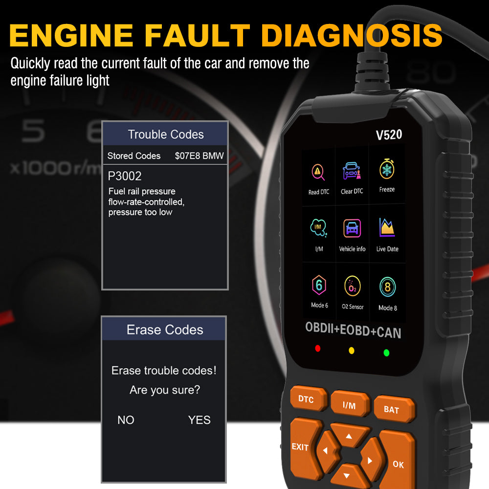 Car fault detector reading code OBD2