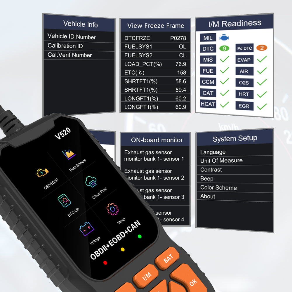 Car fault detector reading code OBD2