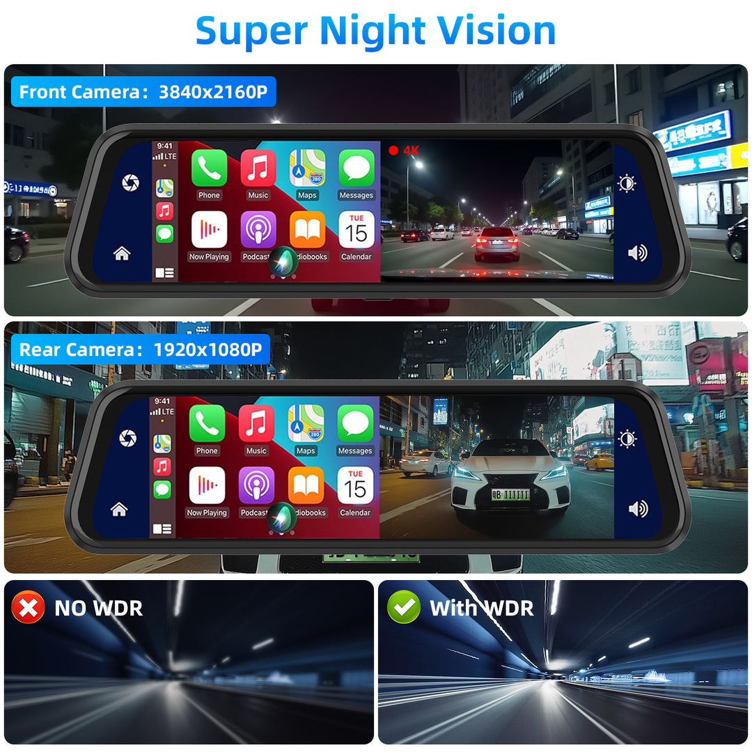 4K Driving recorder front and rear dual cameras