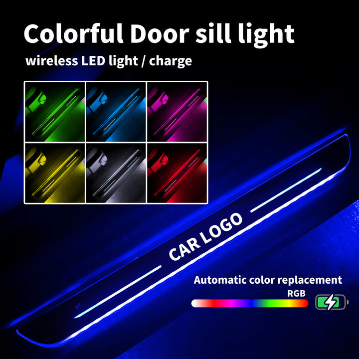 Magnetic car door sill pedal welcome light