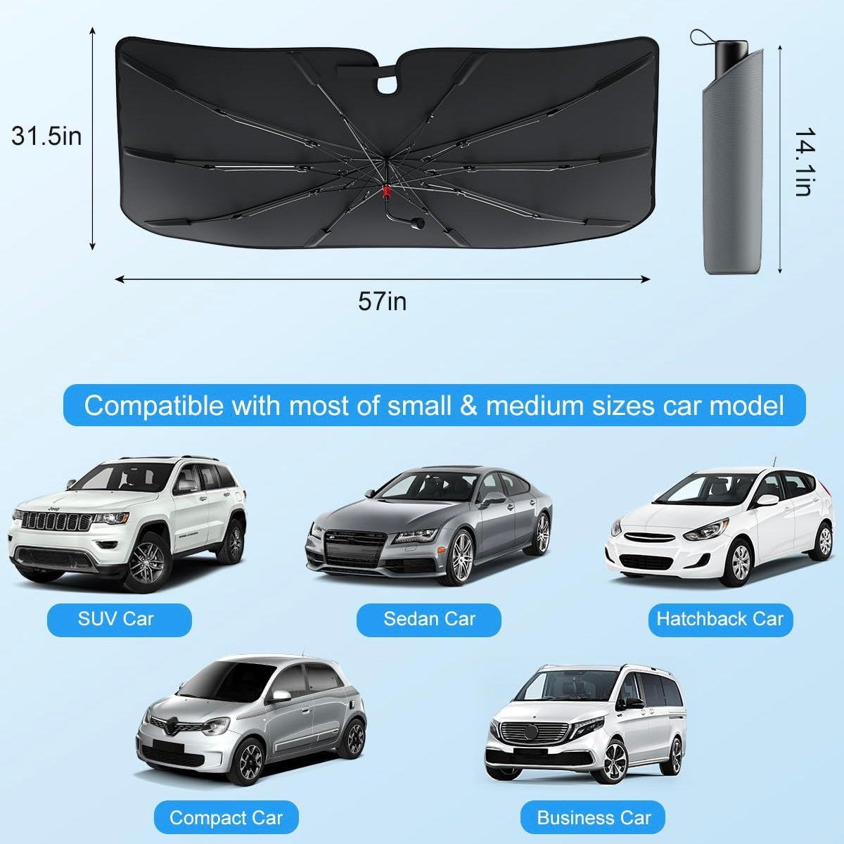 【2024】 Upgraded Version]Universal size car sunshade