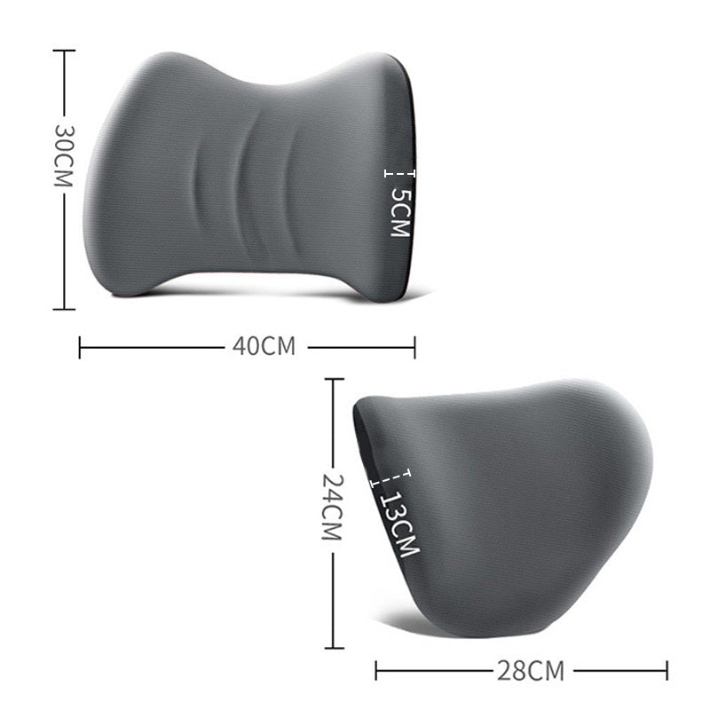 Ergonomic car seat headrest and lumbar cushion set