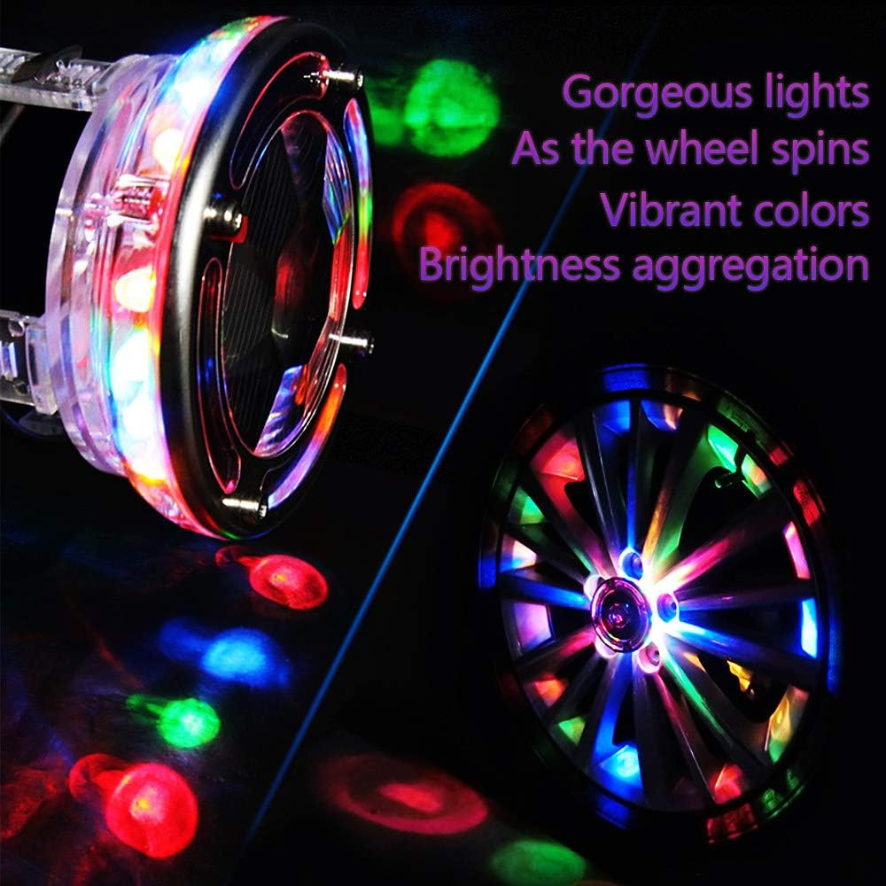 Smart remote control RGB solar car hub light