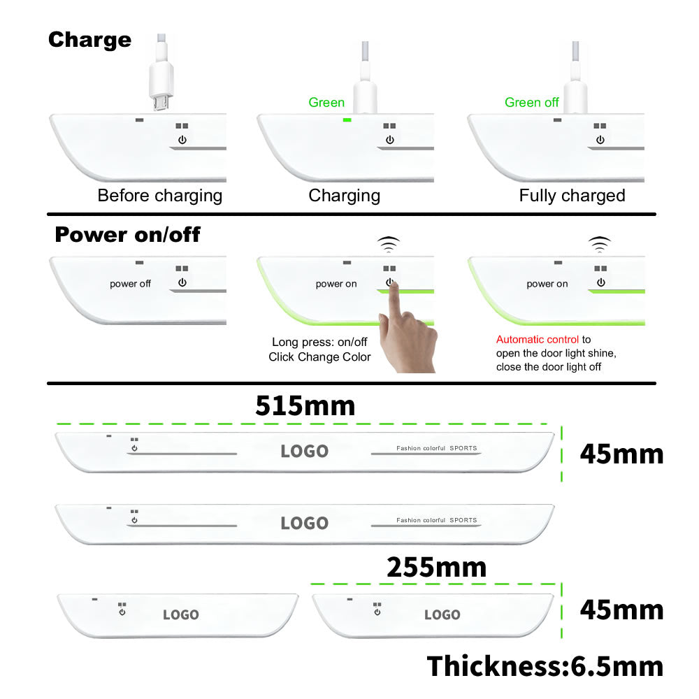 Magnetic car door sill pedal welcome light