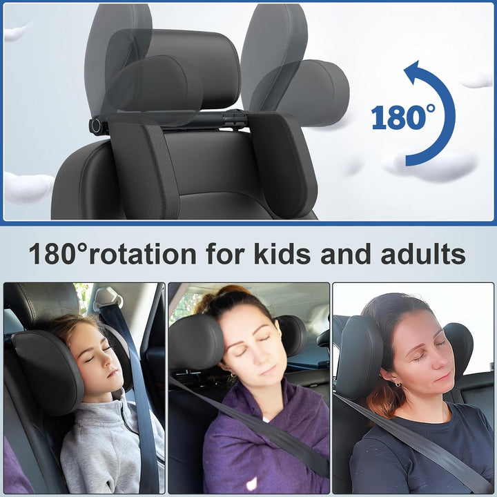 180° adjustable car side sleeping headrest