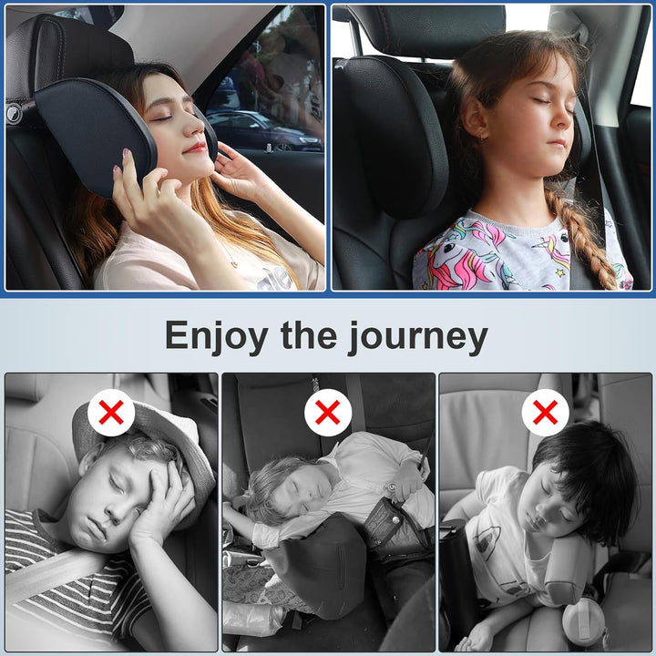 180° adjustable car side sleeping headrest