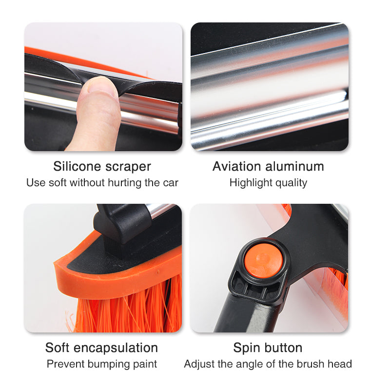 Three-in-one multifunctional snow removal brush for car and home use