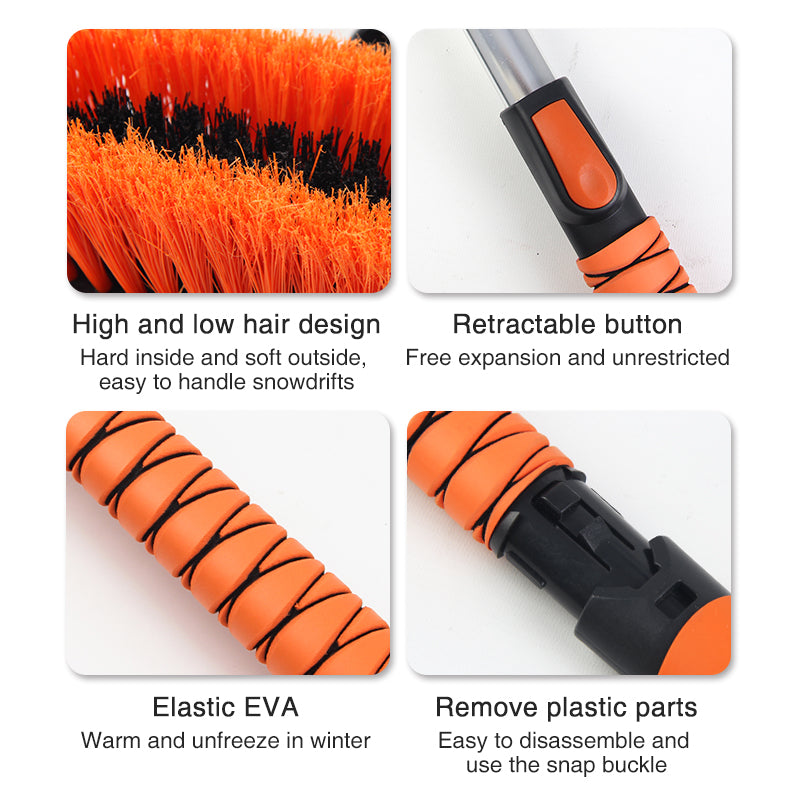 Three-in-one multifunctional snow removal brush for car and home use