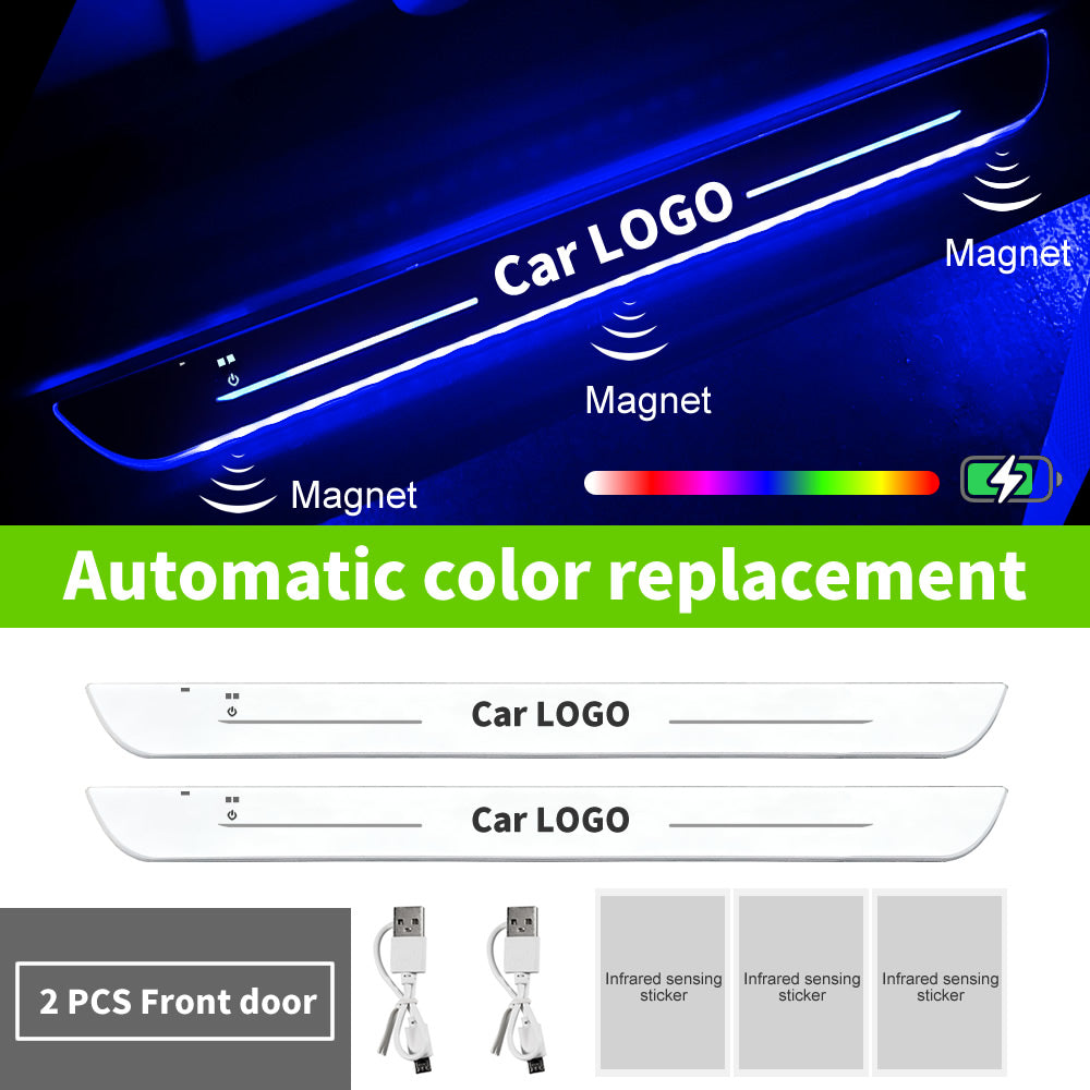 Magnetic car door sill pedal welcome light