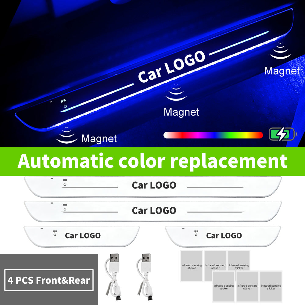 Magnetic car door sill pedal welcome light