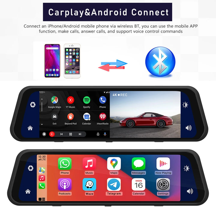 4K Carplay Android Auto 5G WIFI GPS Driving Recorder